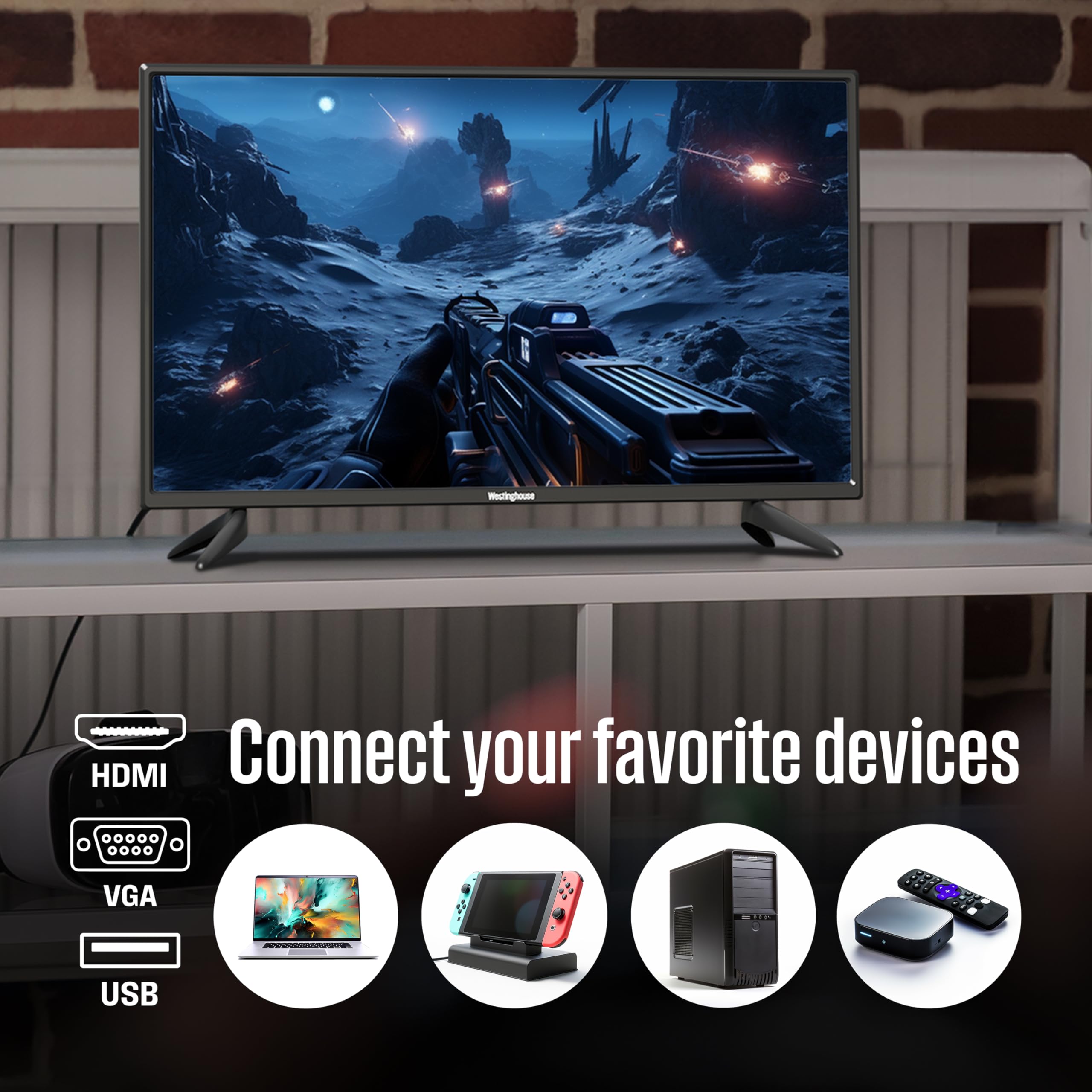 Westinghouse 24 Inch TV, HD LED Small Flat Screen Non-Smart Television, Works with Fire Stick, Roku, Apple TV, TiVo, Xumo, and Streaming Devices - Image 4