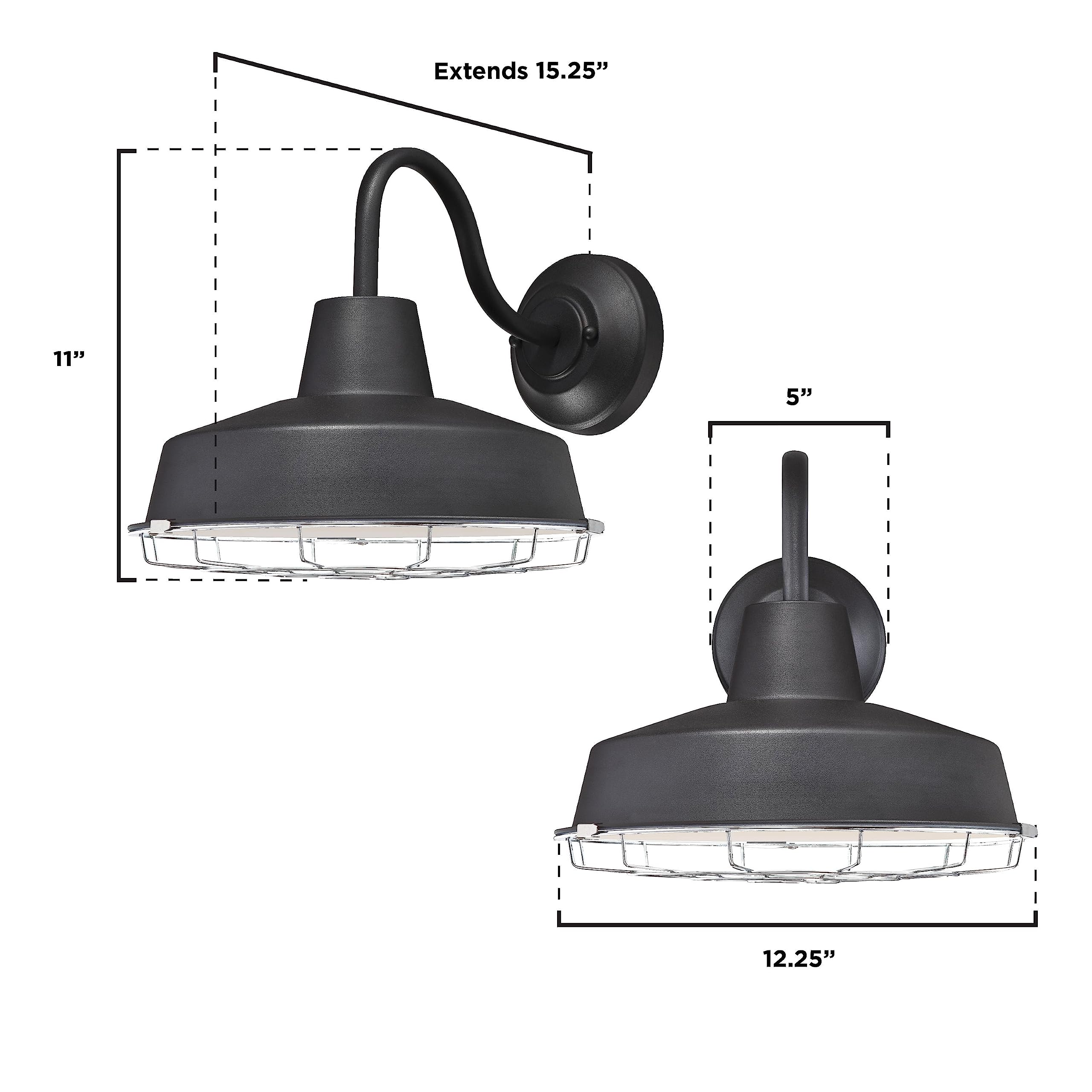 Westinghouse 6131300 Academy Vintage-Style One Light Dimmable LED Outdoor Wall Fixture, Dark Sky Friendly, Textured Black Finish, Removable Nickel Luster Cage - Image 5