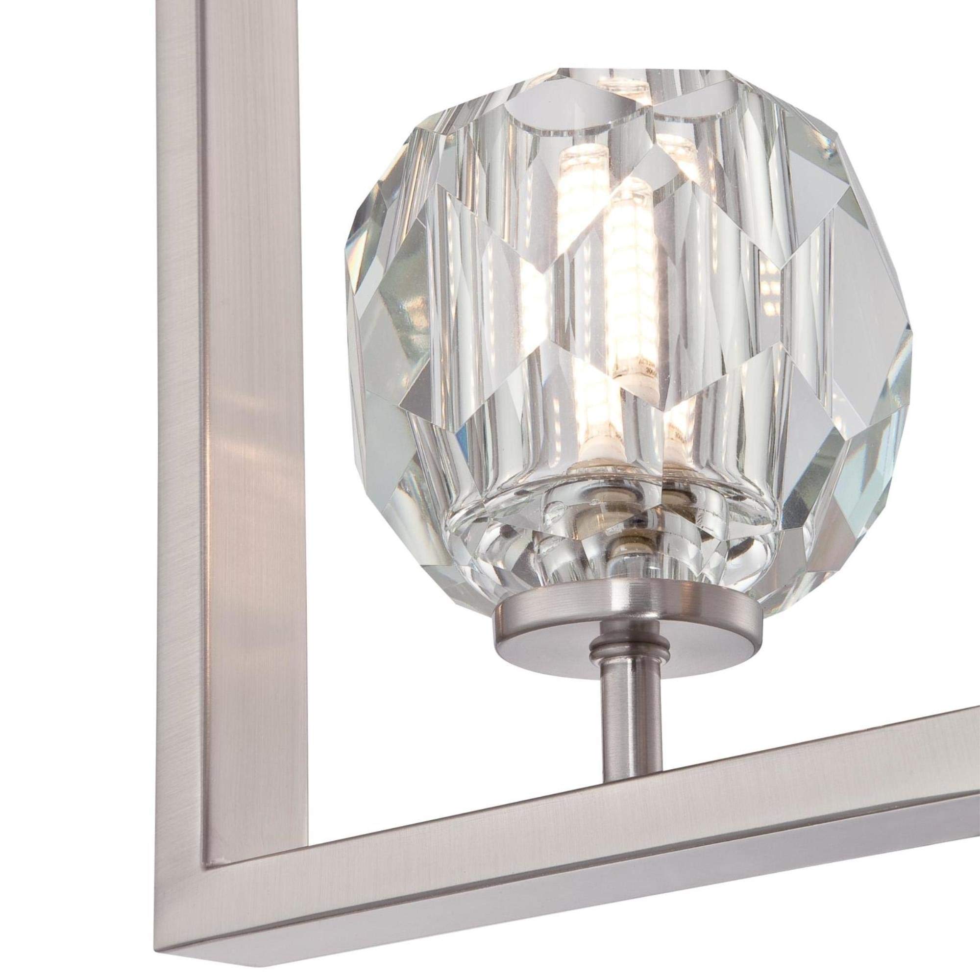 Westinghouse 6367600, Brushed Nickel Finish with Crystal Glass Zoa One-Light LED Indoor Pendant, one Size - Image 3