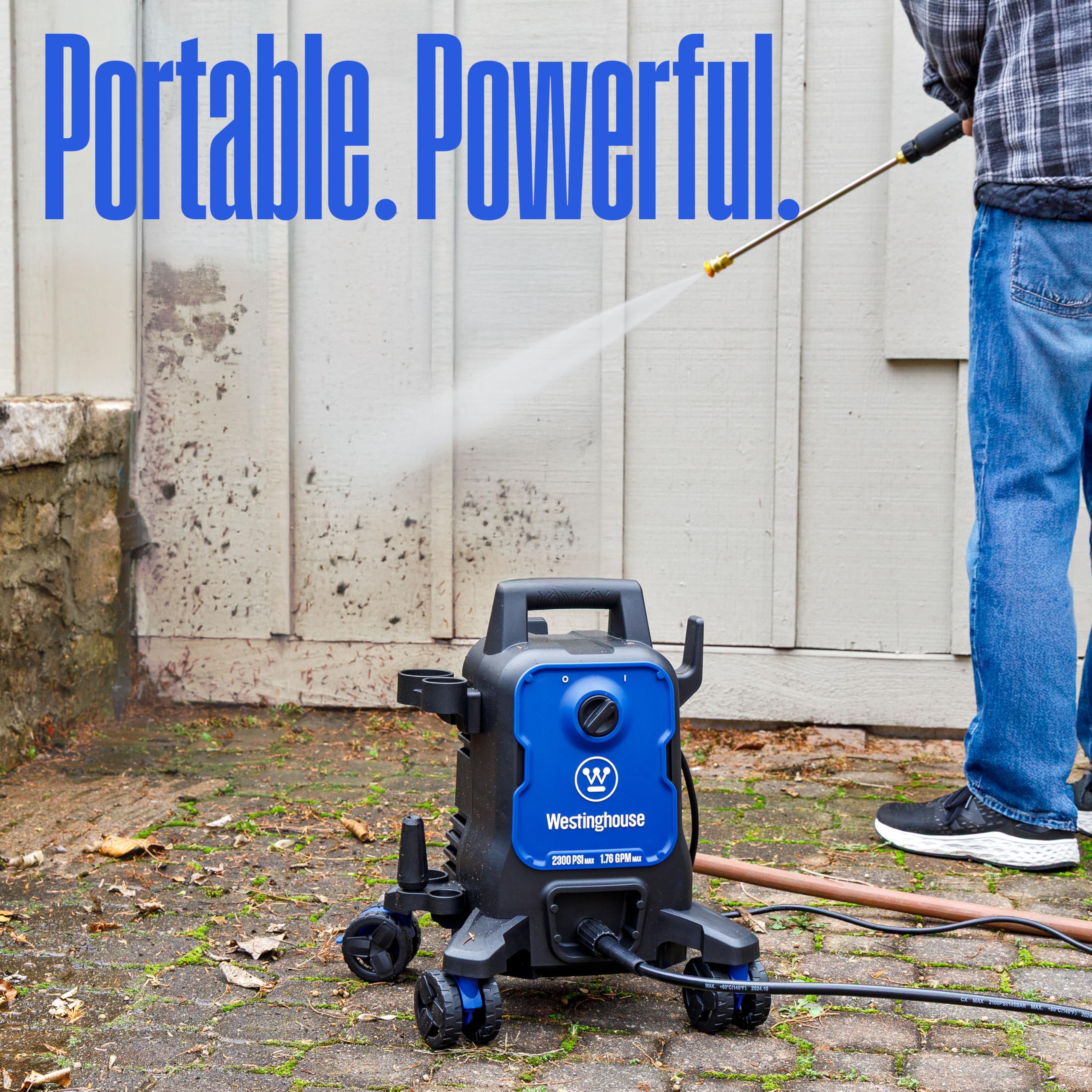 Westinghouse ePX3100 Electric Pressure Washer, 2300 Max PSI 1.76 Max GPM with Anti-Tipping Technology, Onboard Soap Tank, Pro-Style Steel Wand, 5-Nozzle Set, for Cars/Fences/Driveways/Home/Patios - Image 5