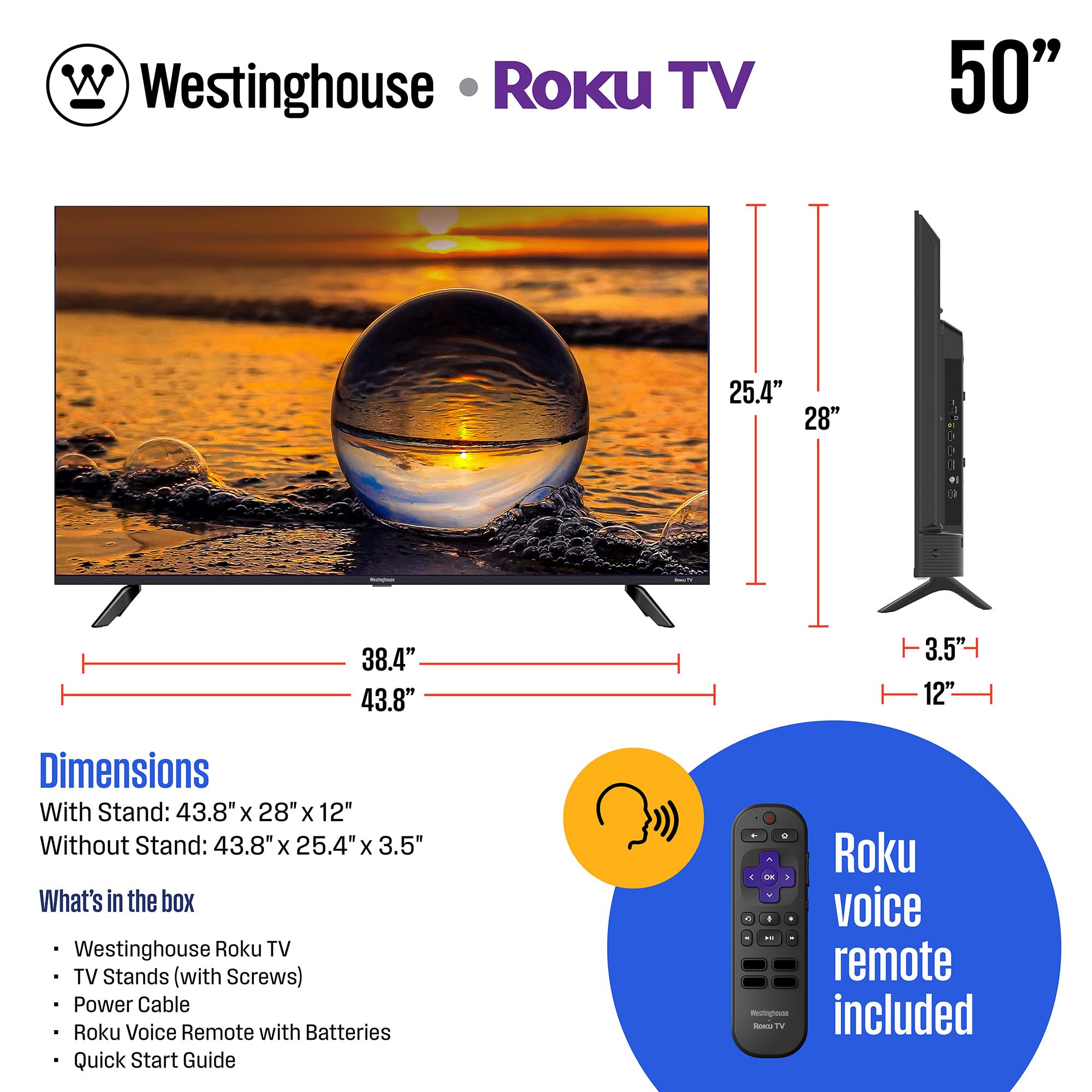 Westinghouse QLED TV and 3.1.2 All-in-One Soundbar - 50 Inch Smart Television and 210W Surround Sound System - Image 7